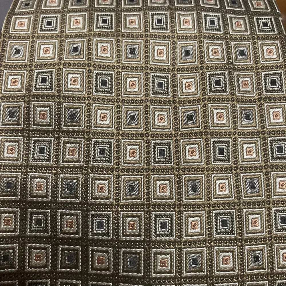 Valerio Garati Tie Pure Silk‎ Handmade Black/Gold/White Geometric Small Squares